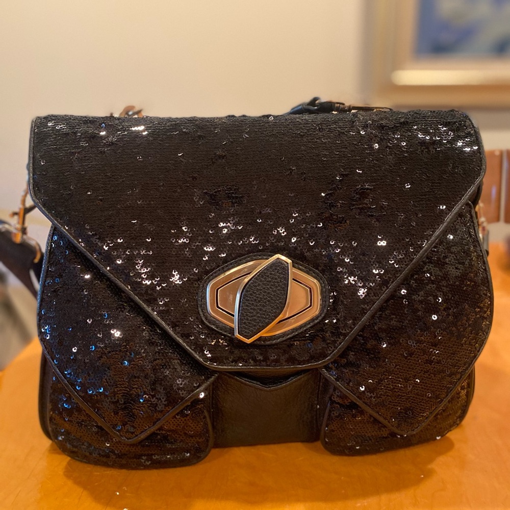 alexisuospny bag Glamorous Black Sequin Crossbody Bag